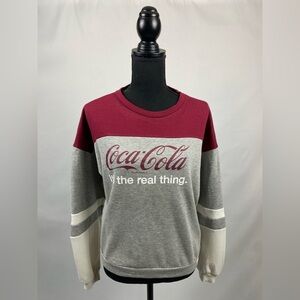 Sweatshirt Pullover Large Coca-Cola gray and burgundy